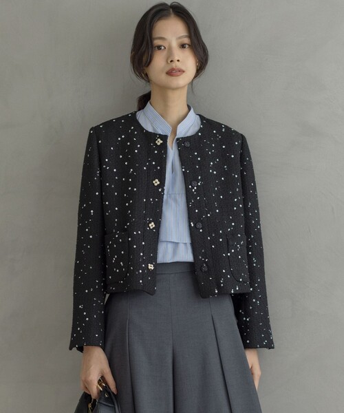 組曲（KUMIKYOKU） ジャケット ノーカラージャケット フラワー