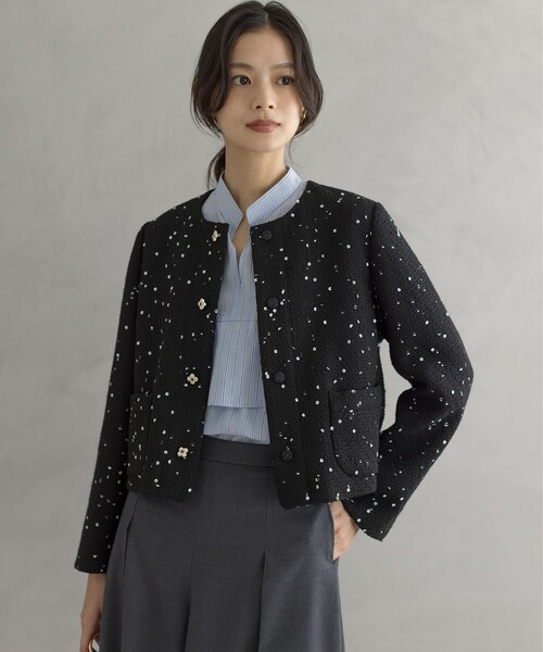 組曲（KUMIKYOKU） ジャケット ノーカラージャケット フラワー