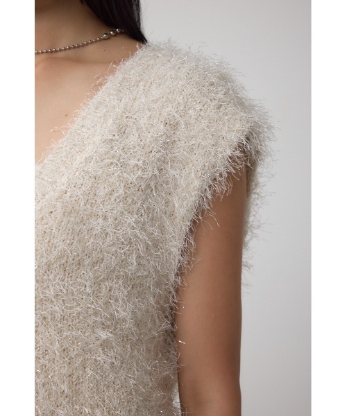 AZUL BY MOUSSY（アズールバイマウジー） ベスト ジレ ラメフェザーV