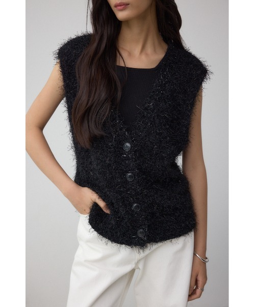 AZUL BY MOUSSY（アズールバイマウジー） ベスト ジレ ラメフェザーV