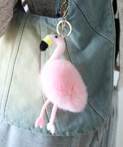 Crossi チャーム フラミンゴファーチャーム flamingo ぬいぐるみ
