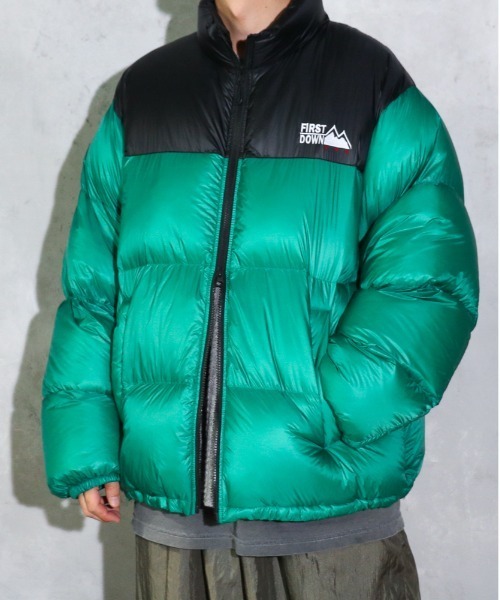 FIRST DOWN ダウンジャケット グリーン FIRST DOWN 「FIRST DOWN」 ダウンジャケット MEDIUM グリーン