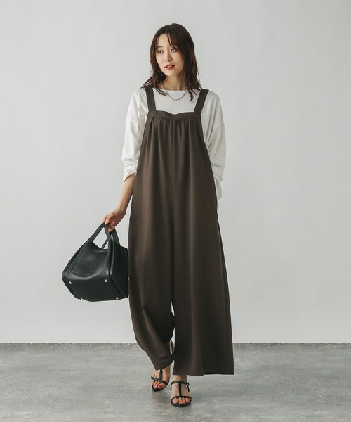 サロペット 40s＆shorties GLOBAL WORK サロペット オーバーオール アソートギャザーワイド