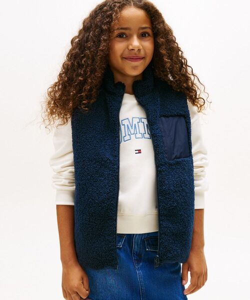 トミーヒルフィガー リバーシブルベストジャケット TOMMY HILFIGER ダウンベスト アウター KIDS リバーシブルテディ