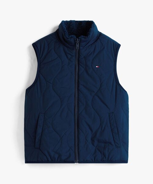 トミーヒルフィガー リバーシブルベストジャケット TOMMY HILFIGER ダウンベスト アウター KIDS リバーシブルテディ