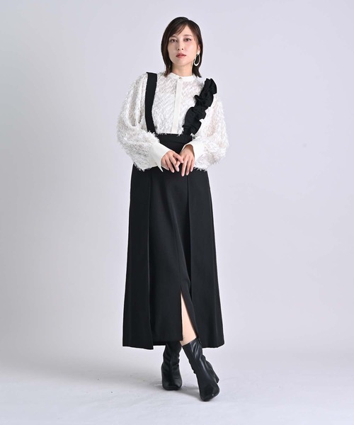 RAW FUDGE（ローファッジ） スカート フリルサスペンダー付スカート