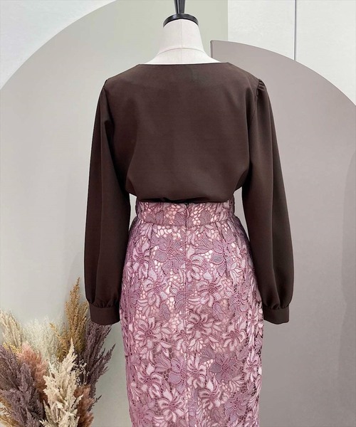 「SWINGLE」 7分袖ブラウス MEDIUM ブラック レディース_画像5