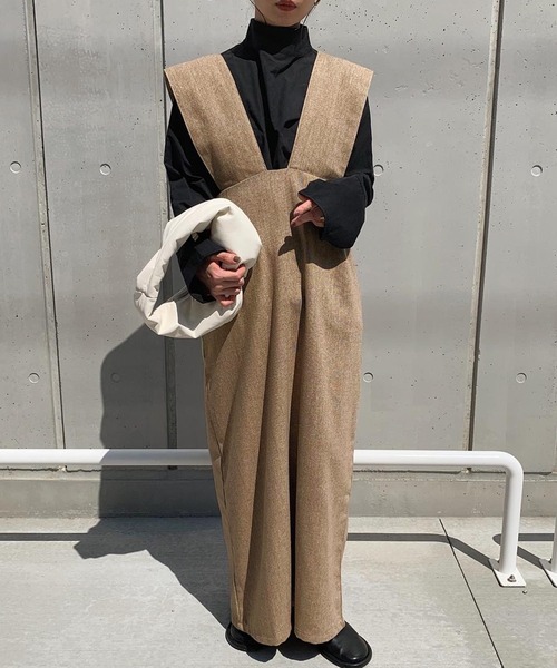 select MOCA by son」 サロペットスカート FREE ベージュ レディース