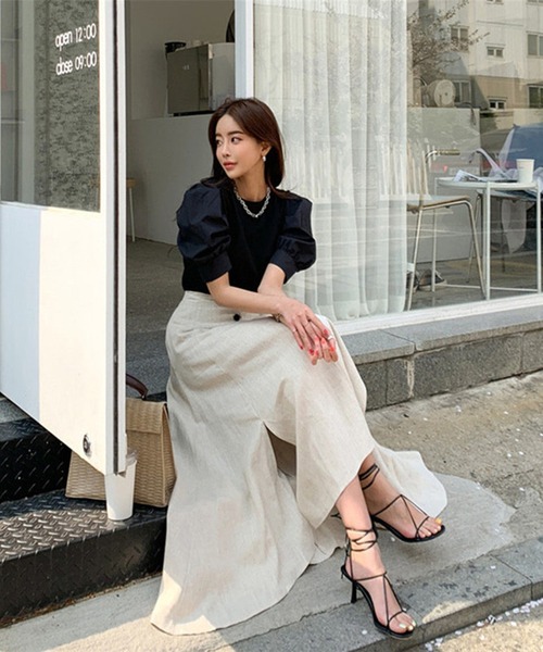 「Jasmine Grandiflorum」 フレアスカート SMALL ベージュ レディース_画像3