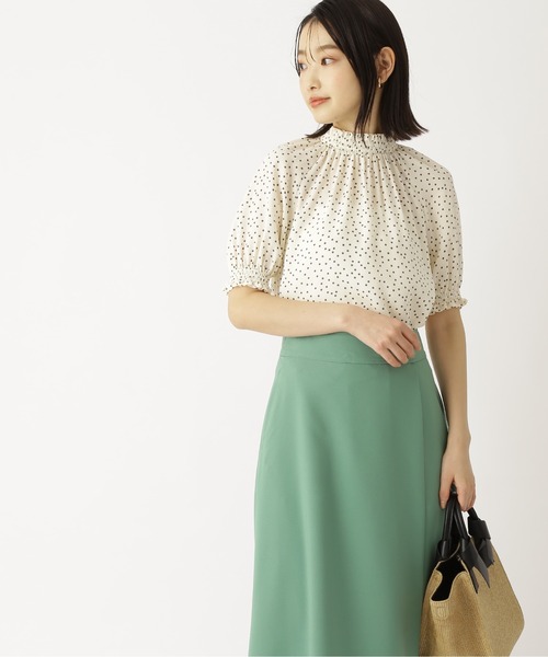 「NATURAL BEAUTY BASIC」 半袖ブラウス MEDIUM ブルー系その他6 レディース_画像2