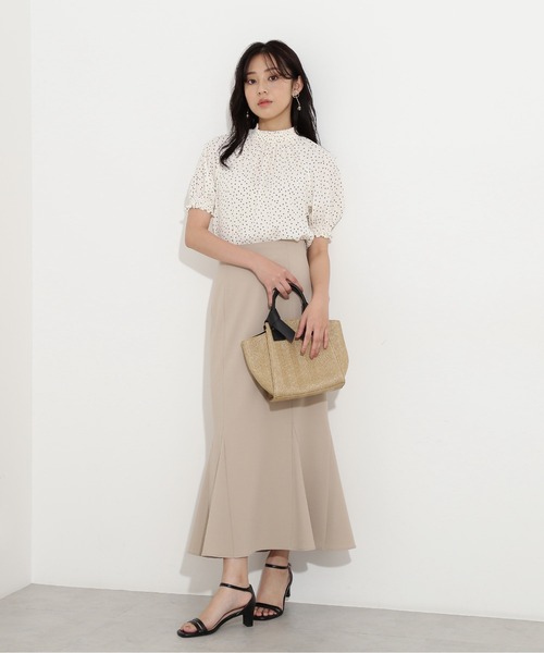 「NATURAL BEAUTY BASIC」 半袖ブラウス MEDIUM ブルー系その他6 レディース_画像3