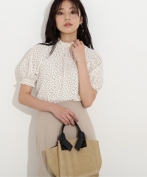 「NATURAL BEAUTY BASIC」 半袖ブラウス MEDIUM ブルー系その他6 レディース_画像5