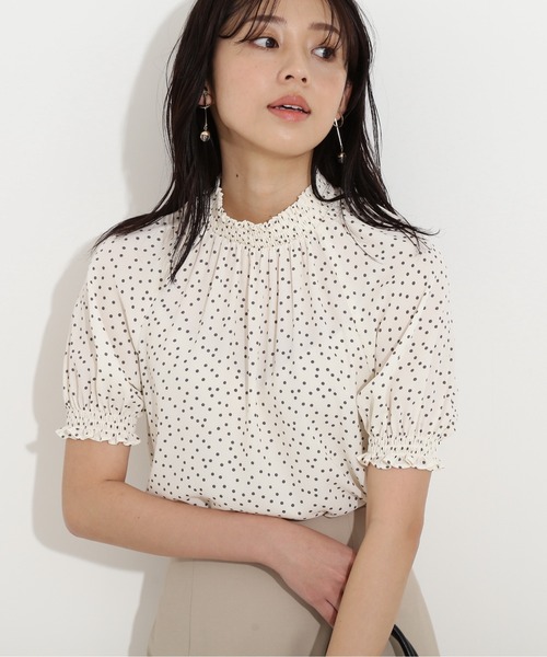 「NATURAL BEAUTY BASIC」 半袖ブラウス MEDIUM ブルー系その他6 レディース_画像9