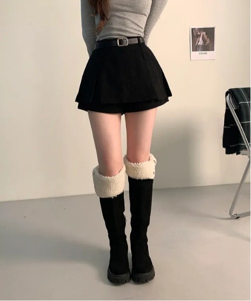 gossip!ロサンゼルス スカート Y2K ベルト付き コーデュロイプリーツ