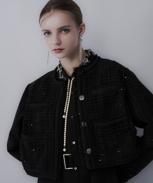 HARE（ハレ） ジャケット ノーカラージャケット アソートラメツイード