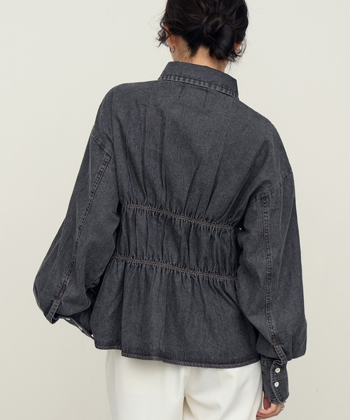 NOGLE ブラウス シャツ 「NOGLE/ノグル」シャーリングデニムシャツ