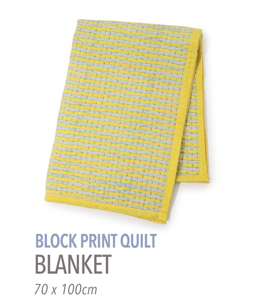 TOMORROWLAND HOME ベッド 寝具 ブロックプリントキルト マルチカバー