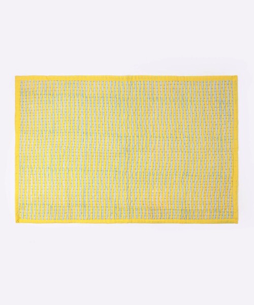 TOMORROWLAND HOME ベッド 寝具 ブロックプリントキルト マルチカバー