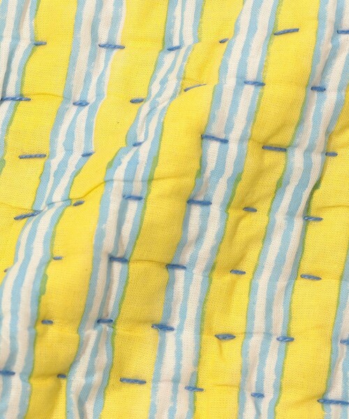 TOMORROWLAND HOME ベッド 寝具 ブロックプリントキルト マルチカバー