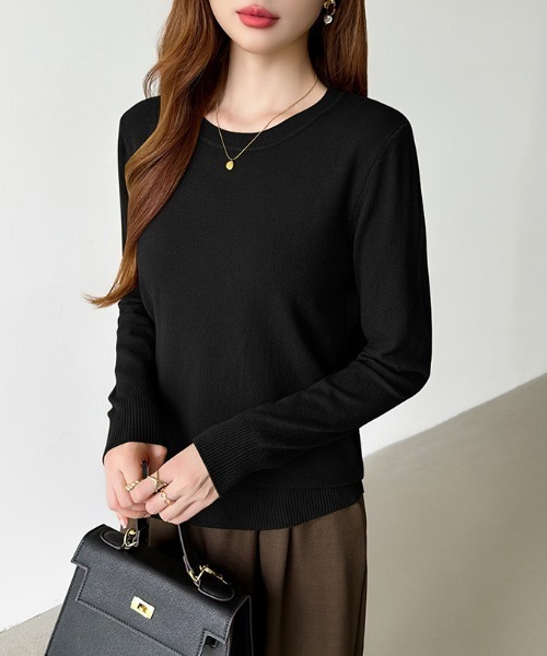 COCOMOMO ニット セーター 大人女子の定番ニット クルーネックニット