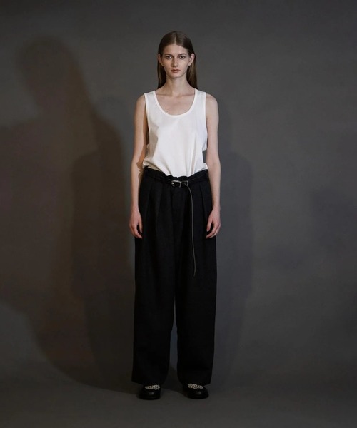 パンツ 「my beautiful landlet」 BISHU WOOL TUCK PANTS メンズ レディース