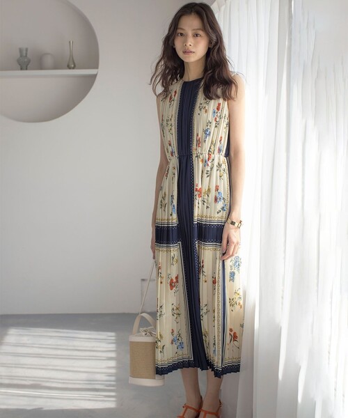 「組曲」 ノースリーブワンピース 5 ベージュ レディース_画像3