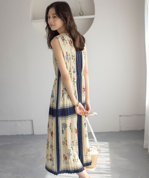 「組曲」 ノースリーブワンピース 5 ベージュ レディース_画像5