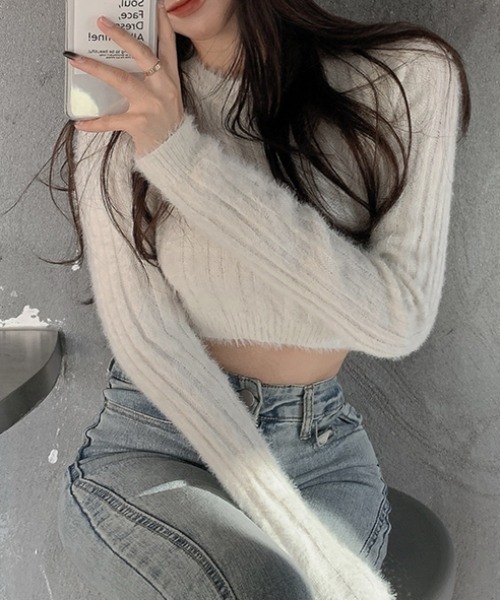 「.KOM」 長袖ニット FREE ホワイト レディース_画像4