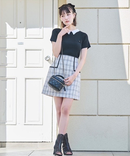 「SWINGLE」 半袖ニット FREE ブラック レディース_画像2