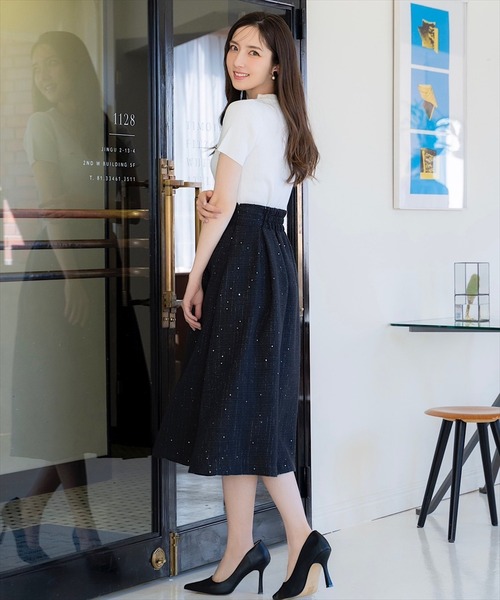 「SWINGLE」 半袖ニット FREE ブラック レディース_画像4