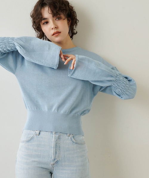 「Whim Gazette」 長袖ニット FREE ブルー レディース_画像2