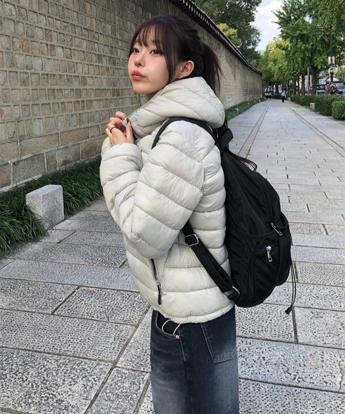 ダックダウンウェルロンフードショートダウンジャケット | ダウン