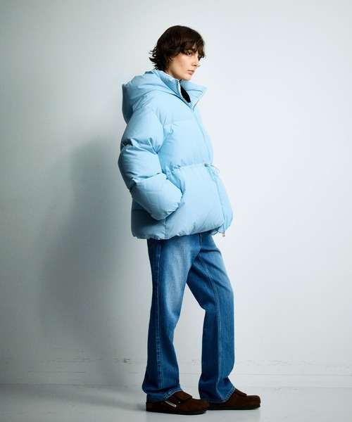 【超希少⭐️】極暖Columbia ダイヤキルティングダウンジャケット　水色 PaDD ダウンコート ダウンジャケット PaDD / タイプライターミドル