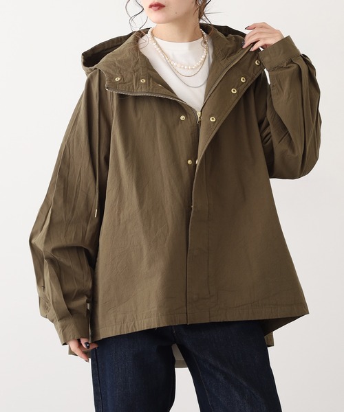ドゥーズィエム　Bonjour madameナイロンパーカー　カーキブラウン ドゥーズィエム Bonjour madameナイロンパーカー カーキブラウン