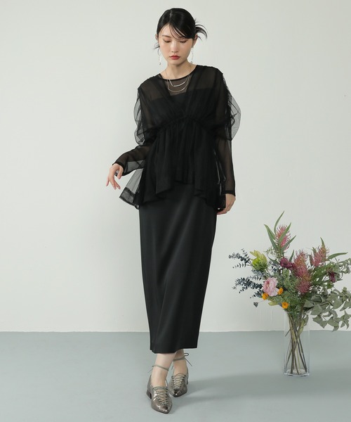 kanatomo様 Kana 7分袖ワンピース M ブラック系その他 レディース : ZOZOTOWN