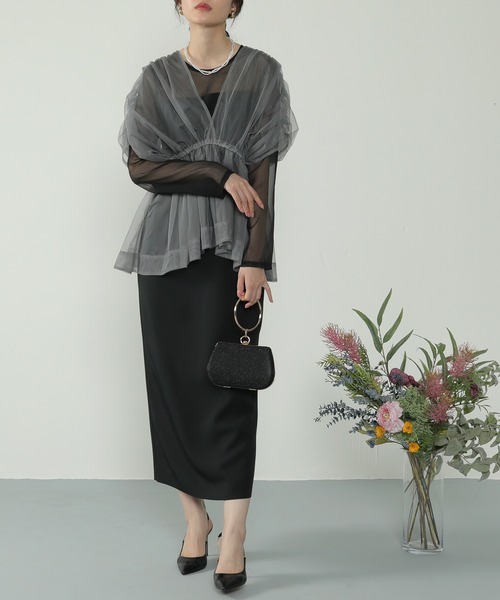 Kana 7分袖ワンピース M ブラック系その他 レディース : ZOZOTOWN