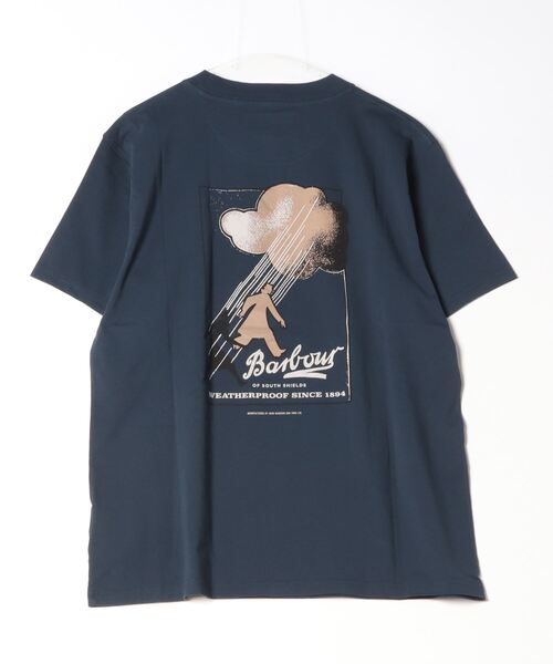 「Barbour」 半袖Tシャツ MEDIUM ネイビー メンズ_画像2