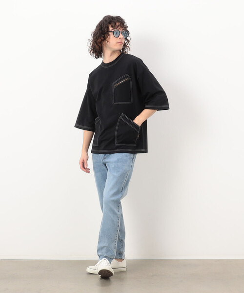 「Purple&Yellow」 デニムパンツ SMALL ケミカルウォッシュ メンズ_画像9