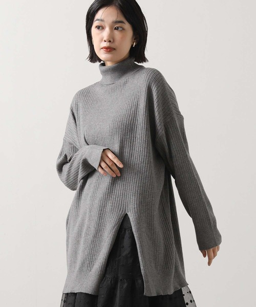 グレディブリリアン　タートルアシメスリットチュニック　ニット Gready Brilliant（グレディブリリアン） ニット セーター タートル