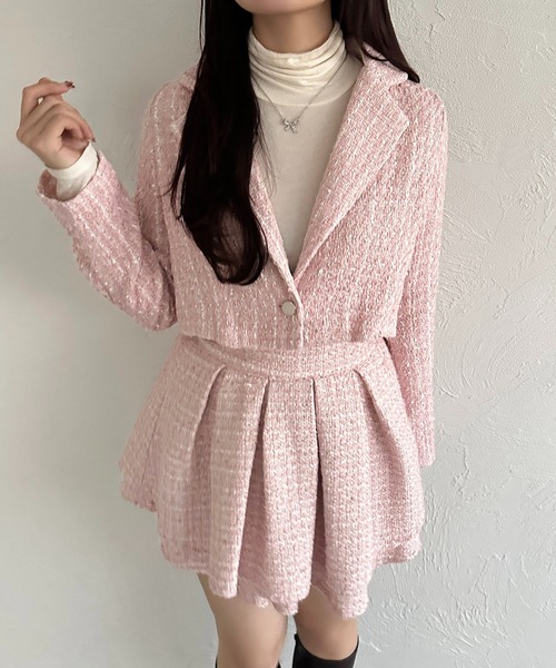 「apres jour」 ツイードジャケット フリー ホワイト レディース_画像2