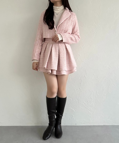 「apres jour」 ツイードジャケット フリー ホワイト レディース_画像4