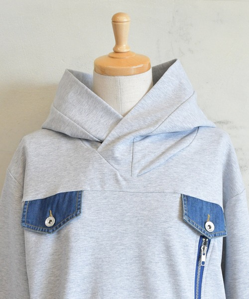「BITTOKO」 プルオーバーパーカー FREE グレー レディース_画像4