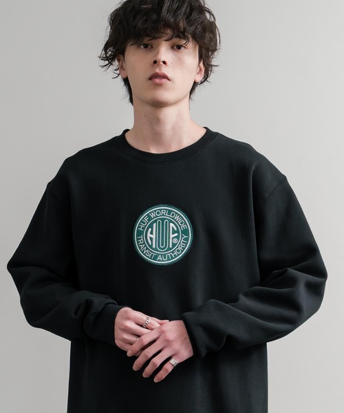 HUF（ハフ） トレーナー スウェット TRANSIT AUTHORITY CREWNECK 