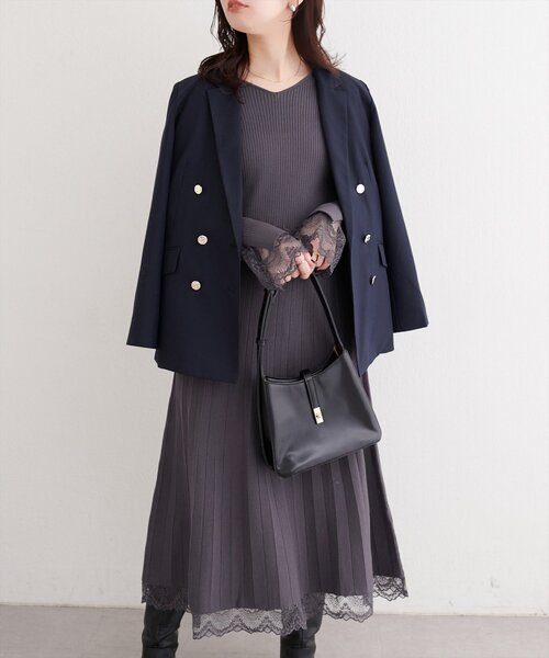 袖口レースニットワンピース 袖口レースニットワンピース | ワンピース | Arpege story