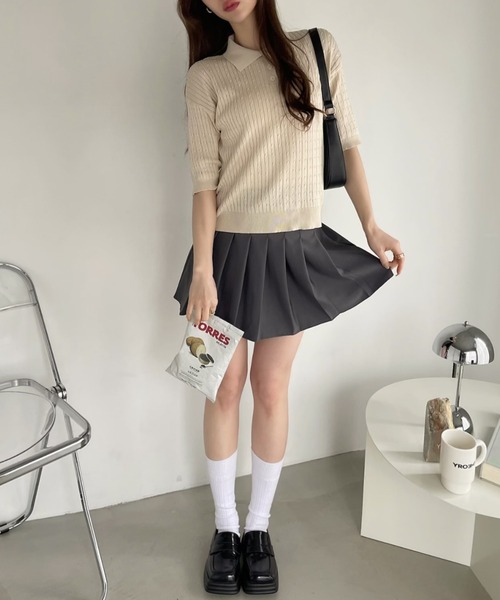 「Ada.」 半袖ポロシャツ M ホワイト レディース_画像6