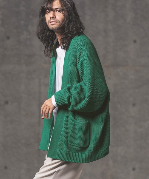 GLIMCLAP ニットカーディガン M グリーン メンズ : ZOZOTOWN Yahoo!店