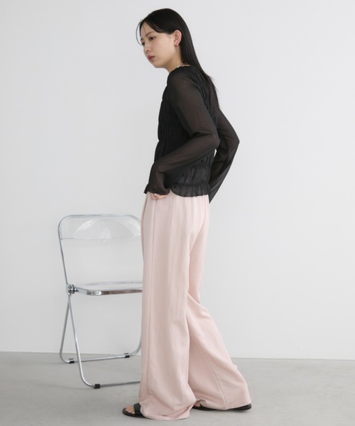 「Aunt Marie's」 イージーパンツ LARGE ベージュ レディース_画像6