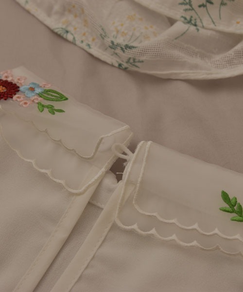 TONE SELECT GOODS つけ襟 付け襟 「resonance」フラワー刺繍 カラフル