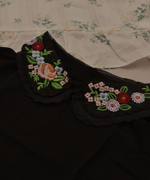 TONE SELECT GOODS つけ襟 付け襟 「resonance」フラワー刺繍 カラフル