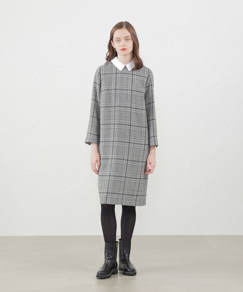 「MACKINTOSH PHILOSOPHY」 長袖ワンピース 38 チャコールグレー レディース_画像2